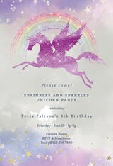 Unicorn Sprinkles - Birthday Invitation